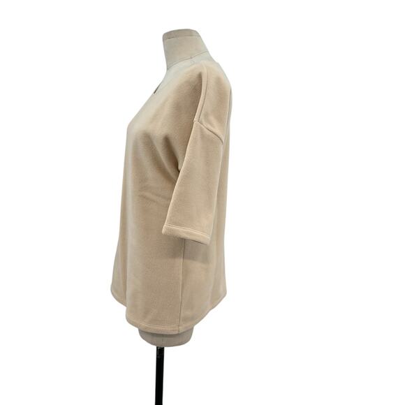Dudley Stephens Fleece Top Tee 3/4 Sleeve Beige Tan Size Medium - Picture 6 of 10